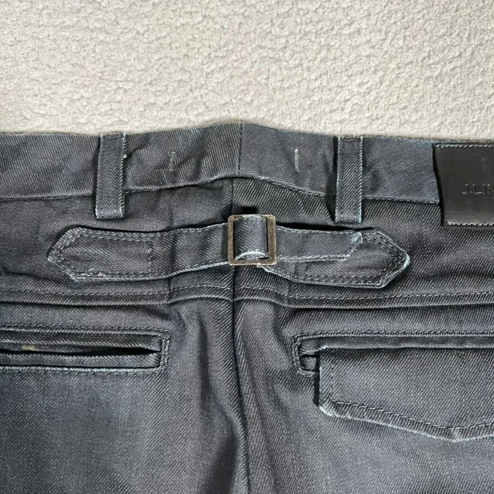 J Lindeberg Jeans Womens 31x31 Charcoal Kurabo Straight Fit Buckle Back Cuffed‎